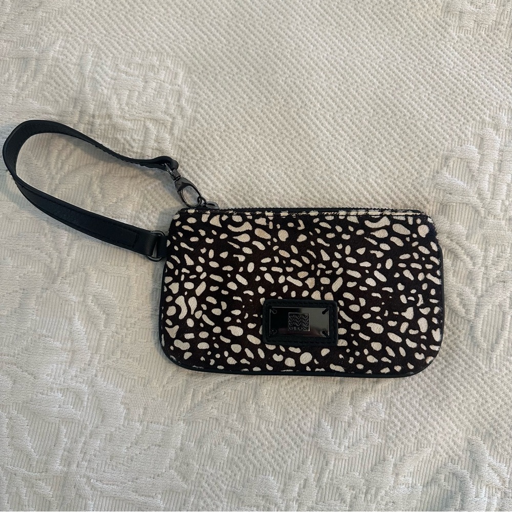 Geox Calf Hair Leather Wristlet